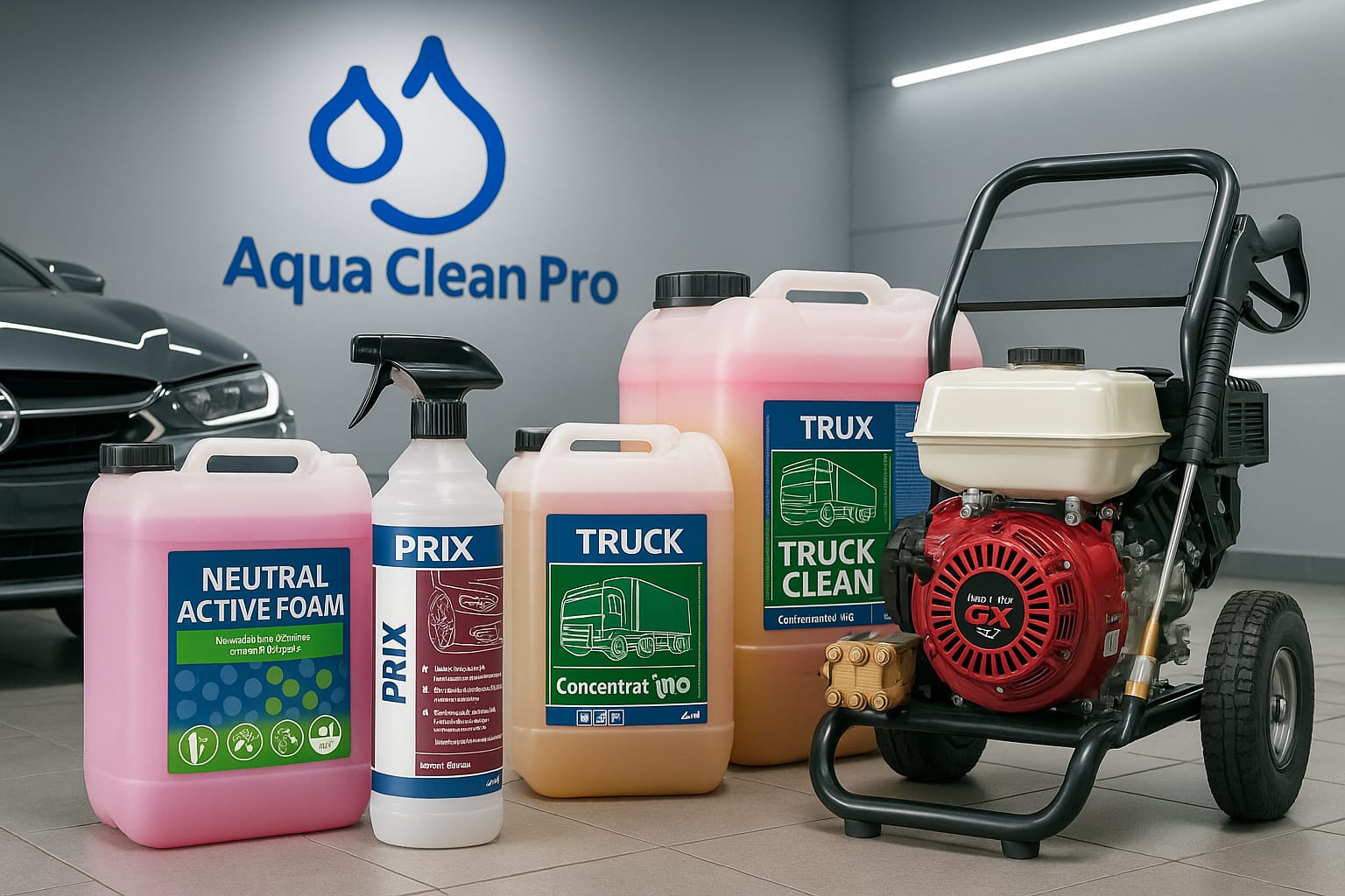 Professional eco-friendly cleaning products used by Aqua Clean Pro